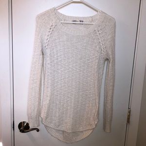 White knit sweater